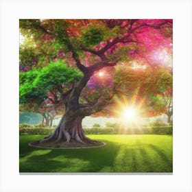 Colorful Tree In The Park Canvas Print