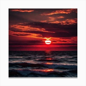 Sunset Over The Ocean 201 Canvas Print