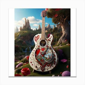 Heartstrings Monarchy Queen Of Hearts Guitar Elegance (29) Canvas Print