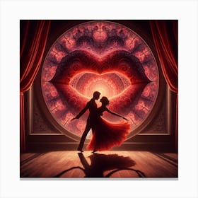 Couple Dancing In Front Of A Window Canvas Print