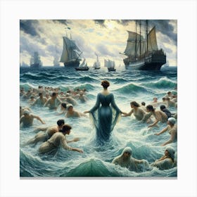 Woman In The Water 7 Canvas Print