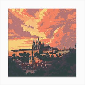 A Prague Castle Lofi Illustration 1720468189 4 Canvas Print