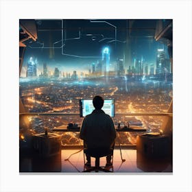 Futuristic Cityscape 2 Canvas Print