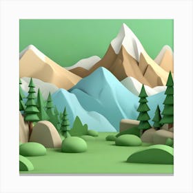 Firefly An Illustration Of A Beautiful Majestic Cinematic Tranquil Mountain Landscape In Neutral Col (22) Canvas Print