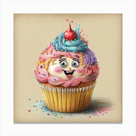 Cupcake With Sprinkles 1 Canvas Print