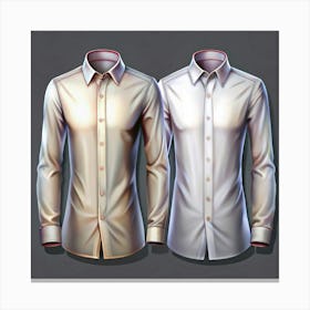 White And Beige Long Sleeved Shirts Canvas Print