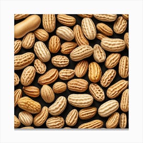 Peanuts On Black Background 4 Canvas Print