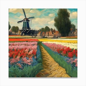 Flower Beds In Holland, Vincent Van Gogh 7 Canvas Print