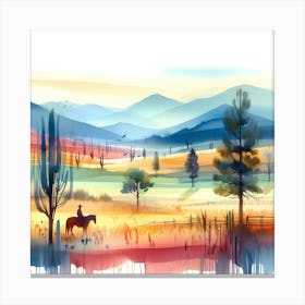 Watercolor Landscape Painting 67 Canvas Print