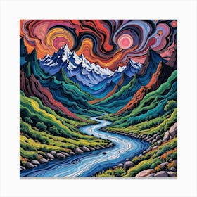 Psychedelic river 1 Canvas Print