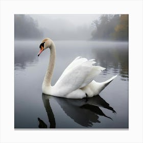 Swan On A Lake Canvas Print