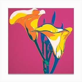 Calla Lily 4 Pop Art Illustration Square Canvas Print