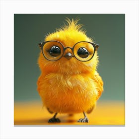 Cute Bird With Glasses 2 Canvas Print