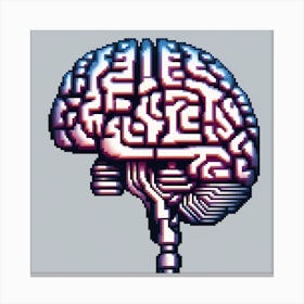 Pixelated Brain Canvas Print