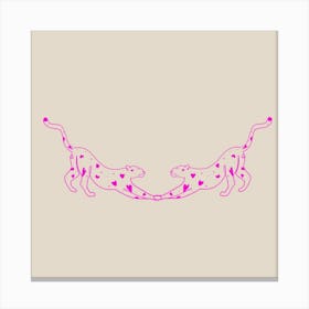 Two pull-ups leopard pink spot heart. Leopard love Canvas Print