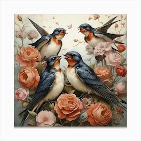 Swallows Art Print 1 Canvas Print