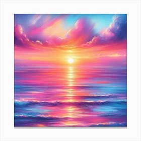 Sunset Over The Ocean 1 Canvas Print