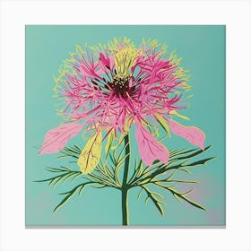 Love In A Mist 6 Square Flower Illustration Canvas Print