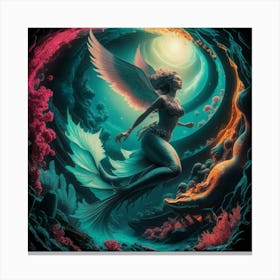 Mermaid- Into the Water Art Work Canvas Print