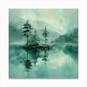 Lake With Trees Canvas Print