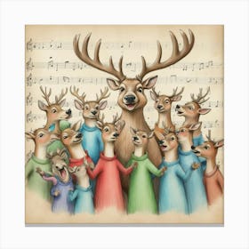 Choir Of Deer Canvas Print