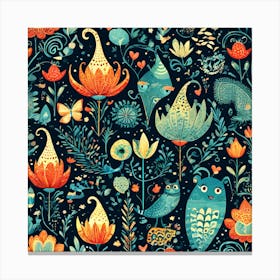 Playful And Whimsical A Pattern Featuring Whimsical Creatures Playful Patterns And A Touch Of Mag 926459648 Canvas Print