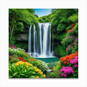 Waterfall In The Forest 27 Canvas Print