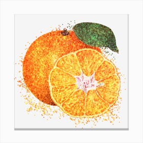 Glittery Tangerine Orange Sticker Overlay Design Element Art Canvas Print
