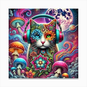 Psychedelic Cat Canvas Print