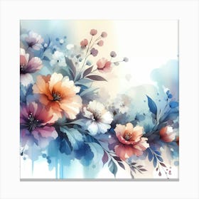 Watercolor Floral Background 1 Canvas Print