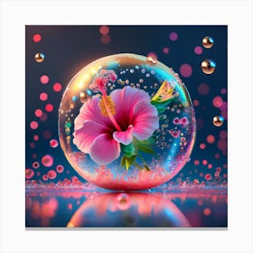 Flower In A Bubble 1 Canvas Print