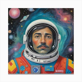 Cosmic Explorer Portrait Of An Astronaut Among The Stars (4) Canvas Print