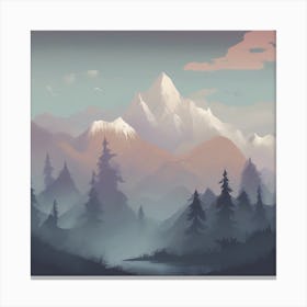 Mountain scene Canvas Print