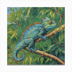 Blending into the Jungle: A Chameleon’s Tale Canvas Print