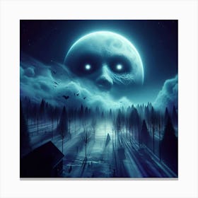 Full Moon In The Woods Canvas Print