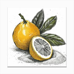 Lemons And Leaves Canvas Print