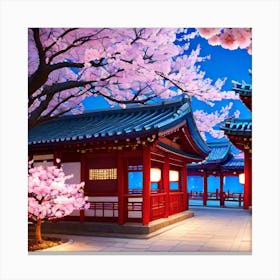 Asian Cherry Blossoms 1 Canvas Print