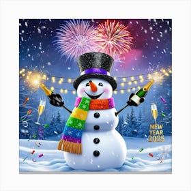 Leonardo Phoenix 09 A Jovial Snowman Adorned With A Glittering 2 Canvas Print