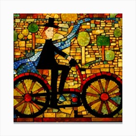 Man On A Bicycle Canvas Print