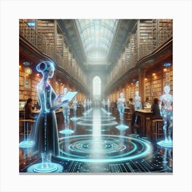 Library Of The Future 1 Canvas Print