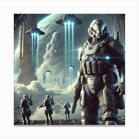 A Science Fiction Depiction Of The Cloud Sentinels Canvas Print