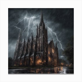 Lightning In The Church Canvas Print