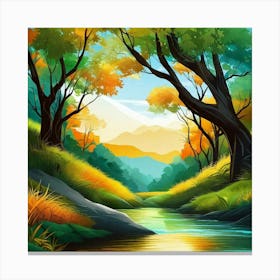 River In The Forest 9 Canvas Print