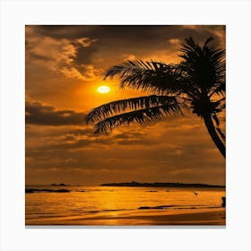 Sunset On The Beach 10 Canvas Print