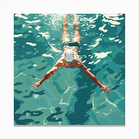 A Swimmer In A Pool Vector Design Illustration 1718672316 4 Canvas Print