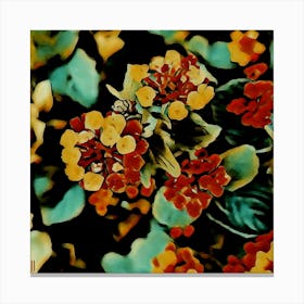 Retro Hibiscus Print Canvas Print