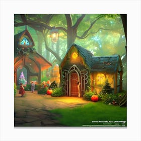 Fairytale House In The Forest Canvas Print