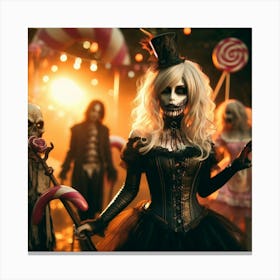 Skeletons And Zombies Canvas Print