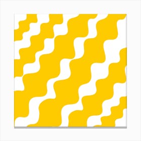 Yellow Wavy Pattern Canvas Print