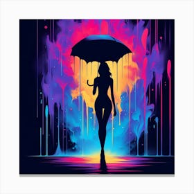 Girl With Umbrella Canvas Print